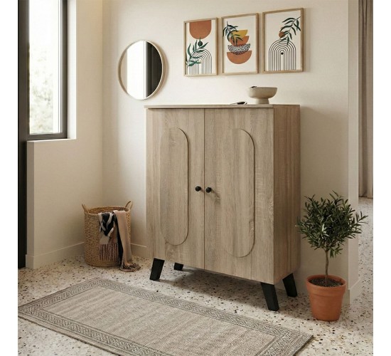 Παπουτσοθήκη-ντουλάπι Cathi sonoma 80x34x95εκ Υλικό: 15mm Particle Board 383-000115