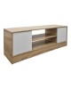 Έπιπλο τηλεόρασης Sasa sonoma-λευκό 120x35x41.5εκ Υλικό: 12mm Particle Board 383-000117