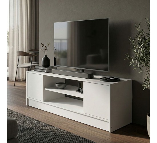 Έπιπλο τηλεόρασης Sasa λευκό 120x35x41.5εκ Υλικό: 12mm Particle Board 383-000118