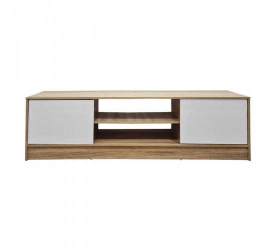 Έπιπλο τηλεόρασης Sasa sonoma-λευκό 150x35x41.5εκ Υλικό: 12mm Particle Board 383-000120