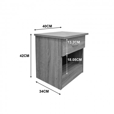 Κομοδίνο Bedy sonoma 40x34x42εκ Υλικό: 15mm Particle Board 383-000125