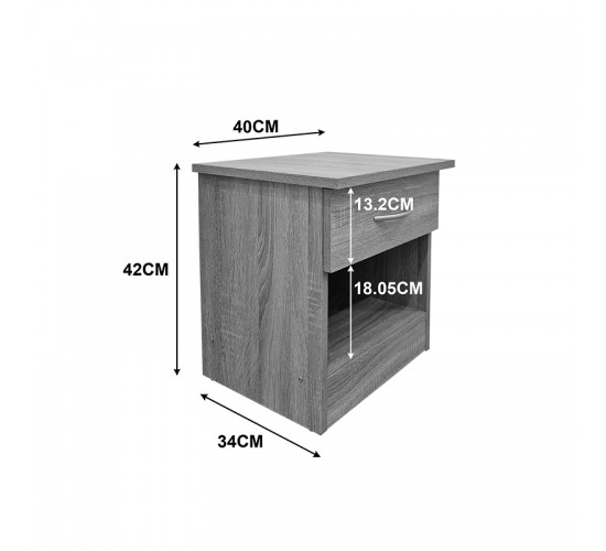 Κομοδίνο Bedy sonoma 40x34x42εκ Υλικό: 15mm Particle Board 383-000125