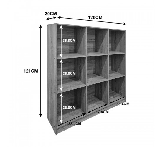 Βιβλιοθήκη Gridea λευκό 119.5x30x121εκ Υλικό: 15mm Particle Board 383-000129