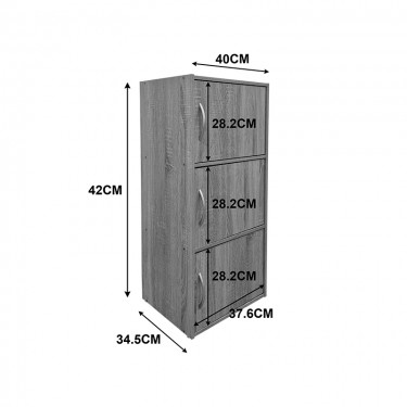 Ντουλάπι-στήλη Soline ανοιχτό γκρι 40x34.5x90.5εκ Υλικό: 12mm   Particle Board 383-000131