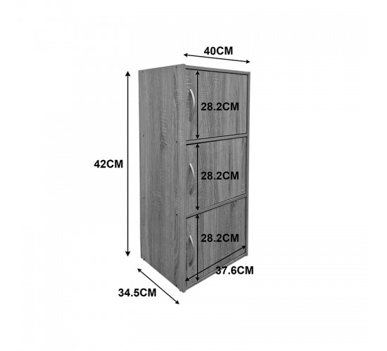 Ντουλάπι-στήλη Soline ανοιχτό γκρι 40x34.5x90.5εκ Υλικό: 12mm   Particle Board 383-000131