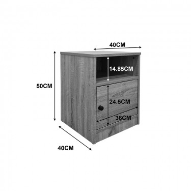 Κομοδίνο Lenea sonoma 40x40x50εκ Υλικό: 15mm Particle Board 383-000133