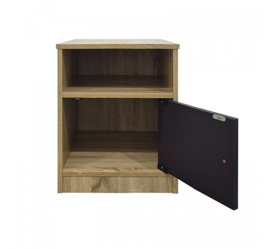 Κομοδίνο Lenea sonoma-ανθρακί 40x40x50εκ Υλικό: 15mm Particle Board 383-000134