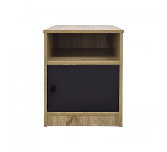 Κομοδίνο Lenea sonoma-ανθρακί 40x40x50εκ Υλικό: 15mm Particle Board 383-000134