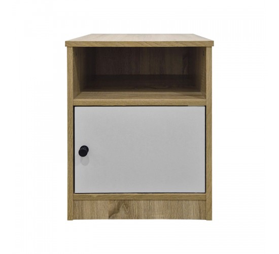 Κομοδίνο Lenea sonoma-λευκό 40x40x50εκ Υλικό: 15mm Particle Board 383-000135