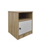 Κομοδίνο Lenea sonoma-λευκό 40x40x50εκ Υλικό: 15mm Particle Board 383-000135