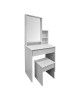 Τουαλέτα κρεβατοκάμαρας Larnia με καθρέπτη και σκαμπό λευκό 65x40x142εκ Υλικό: 15mm Particle Board 383-000139