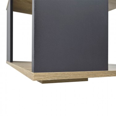 Τραπέζι σαλονιού Zelegan sonoma-ανθρακί 60x60x39εκ Υλικό: 15mm Particle Board 383-000141