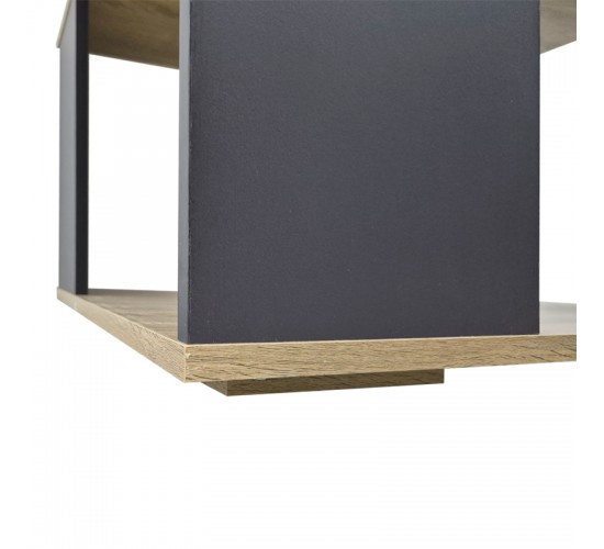 Τραπέζι σαλονιού Zelegan sonoma-ανθρακί 60x60x39εκ Υλικό: 15mm Particle Board 383-000141