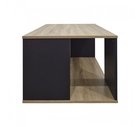 Τραπέζι σαλονιού Zelegan sonoma-ανθρακί 90x90x44.5εκ Υλικό: 15mm Particle Board 383-000142