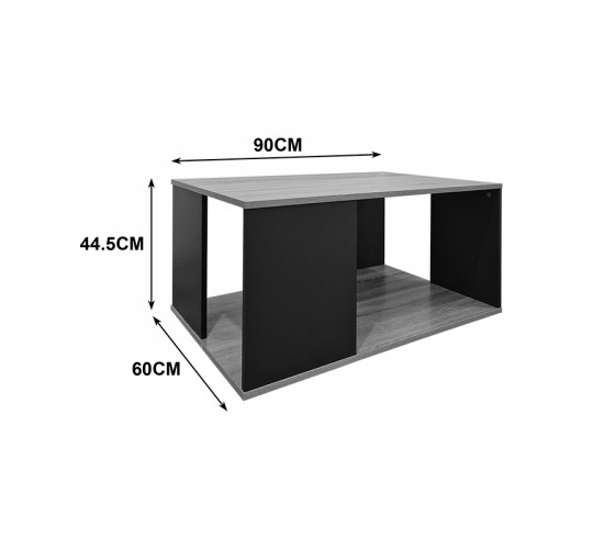 Τραπέζι σαλονιού Zelegan sonoma-ανθρακί 90x90x44.5εκ Υλικό: 15mm Particle Board 383-000142