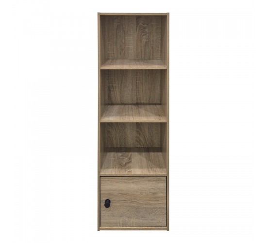 Βιβλιοθήκη-στήλη Lenobia με ντουλάπι sonoma 30.5x24x95εκ Υλικό: 9mm  Particle Board 383-000143