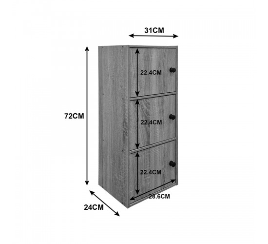 Ντουλάπα-στήλη Wirdia λευκό 30.5x24x71.5εκ Υλικό: 9mm  Particle Board 383-000147