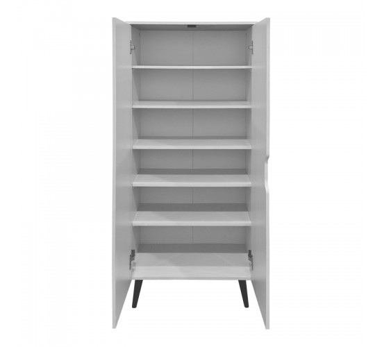 Παπουτσοθήκη-ντουλάπα Oufelia λευκό 60x32.5x134.5εκ Υλικό: 12mm  Particle Board 383-000150