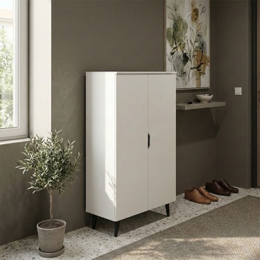 Παπουτσοθήκη-ντουλάπα Oufelia λευκό 60x32.5x134.5εκ Υλικό: 12mm  Particle Board 383-000150