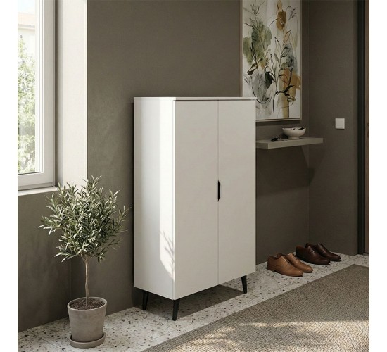 Παπουτσοθήκη-ντουλάπα Oufelia λευκό 60x32.5x134.5εκ Υλικό: 12mm  Particle Board 383-000150