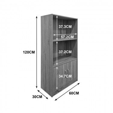 Βιβλιοθήκη Tekaro sonoma 60x30x120εκ Υλικό: 12mm   Particle Board 383-000155