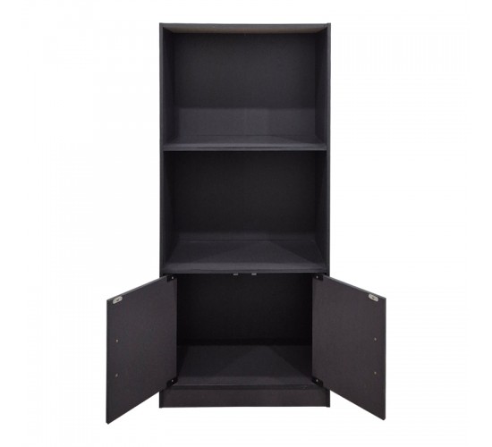 Βιβλιοθήκη Tekaro ανθρακί 60x30x120εκ Υλικό: 12mm   Particle Board 383-000157