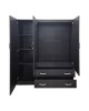 Ντουλάπα τρίφυλλη με 2 συρτάρια Alvia wenge150x51x180εκ Υλικό: 15mm Particle Board 383-000163