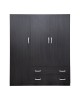 Ντουλάπα τρίφυλλη με 2 συρτάρια Alvia wenge150x51x180εκ Υλικό: 15mm Particle Board 383-000163