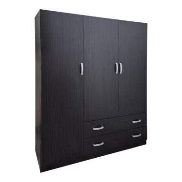 Ντουλάπα τρίφυλλη με 2 συρτάρια Alvia wenge150x51x180εκ Υλικό: 15mm Particle Board 383-000163