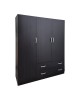 Ντουλάπα τρίφυλλη με 2 συρτάρια Alvia wenge150x51x180εκ Υλικό: 15mm Particle Board 383-000163