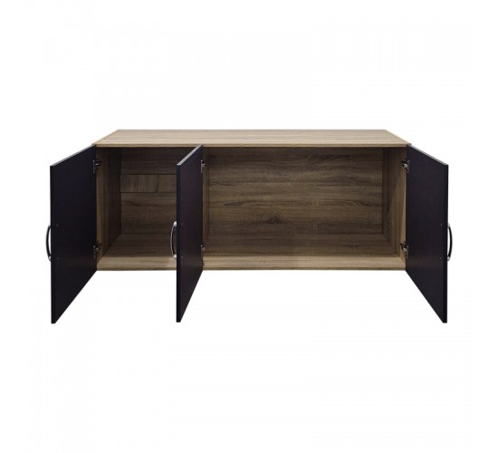 Πατάρι ντουλάπας τρίφυλλο Alvia sonoma-ανθρακί 150x51x60εκ Υλικό: 15mm Particle Board 383-000167