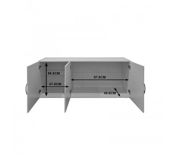 Πατάρι ντουλάπας τρίφυλλο Alvia sonoma-ανθρακί 150x51x60εκ Υλικό: 15mm Particle Board 383-000167