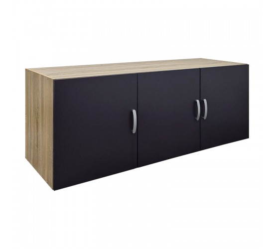 Πατάρι ντουλάπας τρίφυλλο Alvia sonoma-ανθρακί 150x51x60εκ Υλικό: 15mm Particle Board 383-000167