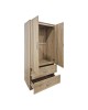 Ντουλάπα δίφυλλη με 2 συρτάρια Alvia sonoma 80x51.5x180εκ Υλικό: 15mm Particle Board 383-000174