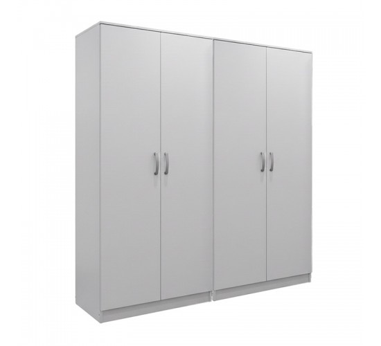 Ντουλάπα τετράφυλλη Lego Ι λευκή 160x42x180εκ Υλικό: 15mm Particle Board 383-000188