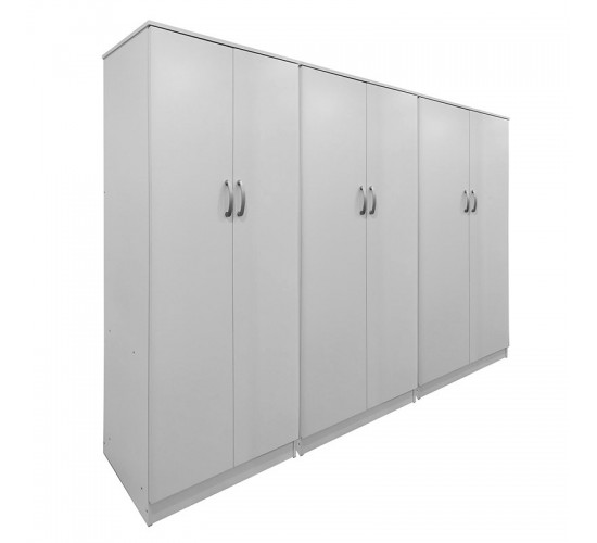 Ντουλάπα εξάφυλλη Lego ΙΙ λευκή 240x42x180εκ Υλικό: 15mm Particle Board 383-000189