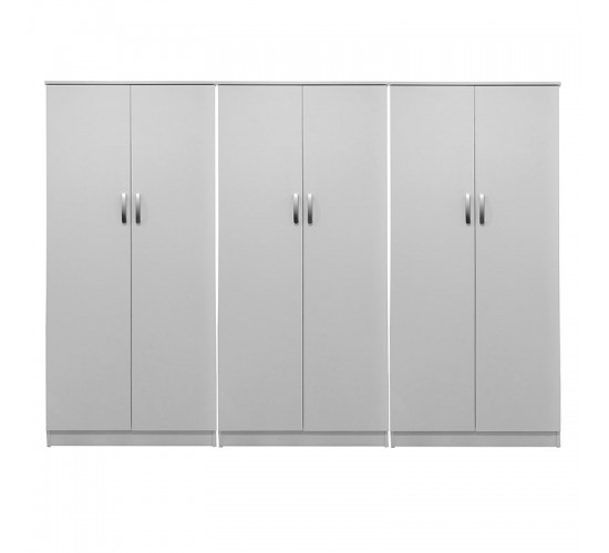 Ντουλάπα εξάφυλλη Lego ΙΙ λευκή 240x42x180εκ Υλικό: 15mm Particle Board 383-000189