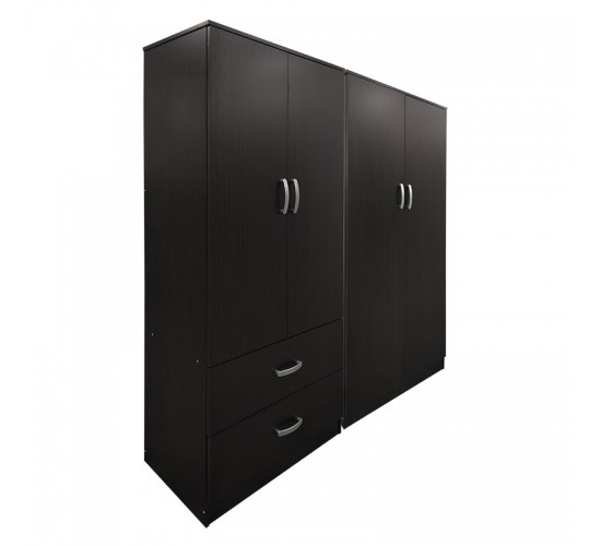 Ντουλάπα τετράφυλλη Lego wenge 160x42x180εκ Υλικό: 15mm Particle Board 383-000192