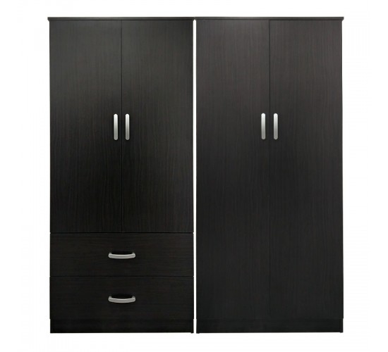 Ντουλάπα τετράφυλλη Lego wenge 160x42x180εκ Υλικό: 15mm Particle Board 383-000192