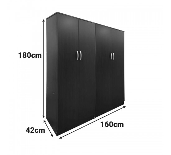 Ντουλάπα τετράφυλλη Lego Ι wenge 160x42x180εκ Υλικό: 15mm Particle Board 383-000198