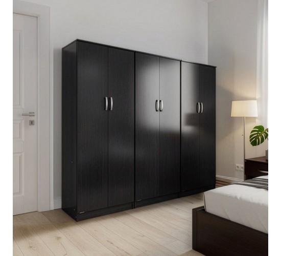 Ντουλάπα εξάφυλλη Lego wenge 240x42x180εκ Υλικό: 15mm Particle Board 383-000199