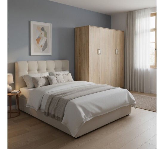 Ντουλάπα τετράφυλλη Lego Ι sonoma 160x42x180εκ Υλικό: 15mm Particle Board 383-000211