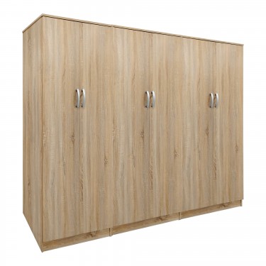 Ντουλάπα εξάφυλλη Athos ΙΙ sonoma 240x42x180εκ Υλικό: 15mm Particle Board 383-000212