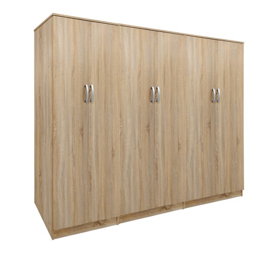 Ντουλάπα εξάφυλλη Lego ΙΙ sonoma 240x42x180εκ Υλικό: 15mm Particle Board 383-000212