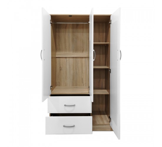 Ντουλάπα πεντάφυλλη Lego I sonoma-λευκό 170x42x180εκ Υλικό: 15mm Particle Board 383-000226