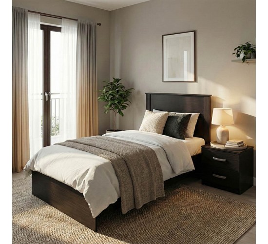 Σετ Κρεβατοκάμαρας Athos Wenge με Κρεβάτι 90x190εκ Σετ 2τεμ Υλικό: 15mm Particle Board 383-000291