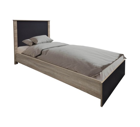 Σετ Κρεβατοκάμαρας Athos Sonoma Ανθρακί με Κρεβάτι 90x190εκ Σετ 2τεμ Υλικό: 15mm Particle Board 383-000293