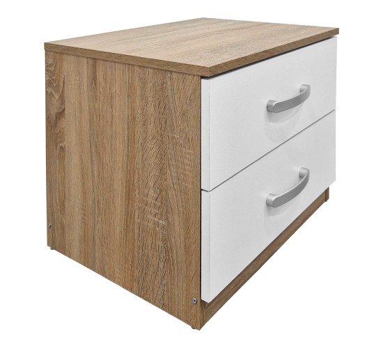 Σετ Κρεβατοκάμαρας Athos Sonoma Λευκό με Κρεβάτι 90x190εκ Σετ 3τεμ Υλικό: 15mm Particle Board 383-000299