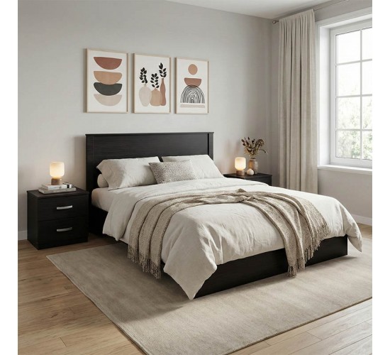 Σετ Κρεβατοκάμαρας Athos Wenge με Κρεβάτι 140x200εκ Σετ 3τεμ Υλικό: Particle Board 383-000301