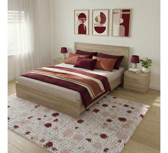 Σετ Κρεβατοκάμαρας Athos Sonoma με Κρεβάτι 160x200εκ Σετ 3τεμ Υλικό: Particle Board 383-000310